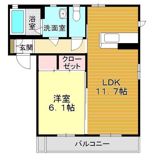 シャーメゾン桜山(1LDK/2階)の間取り写真