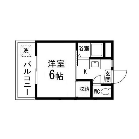 シャングリラ荒巻A棟(1K/3階)の間取り写真