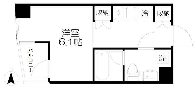 LYNX永福(ワンルーム/1階)の間取り写真