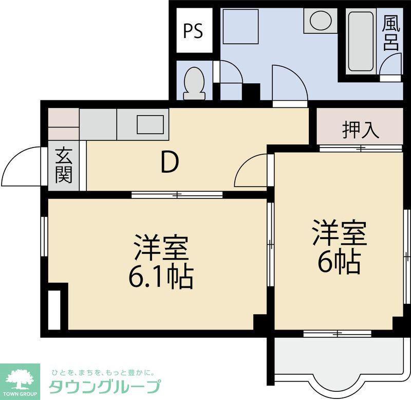 北赤羽マンション(2K/1階)の間取り写真
