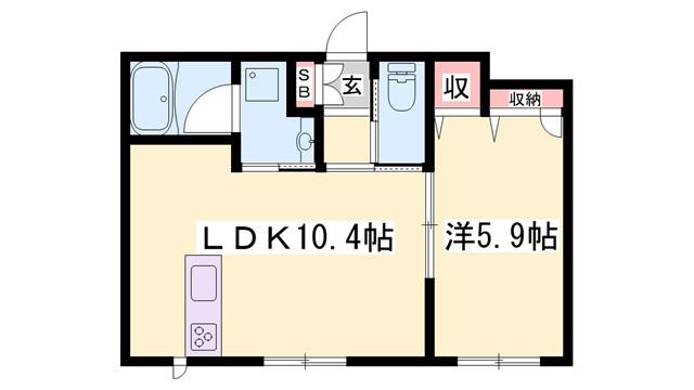 ビューテラスイズミ(1LDK/1階)の間取り写真