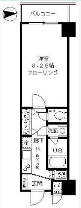 シルフィード東品川(1K/5階)の間取り写真