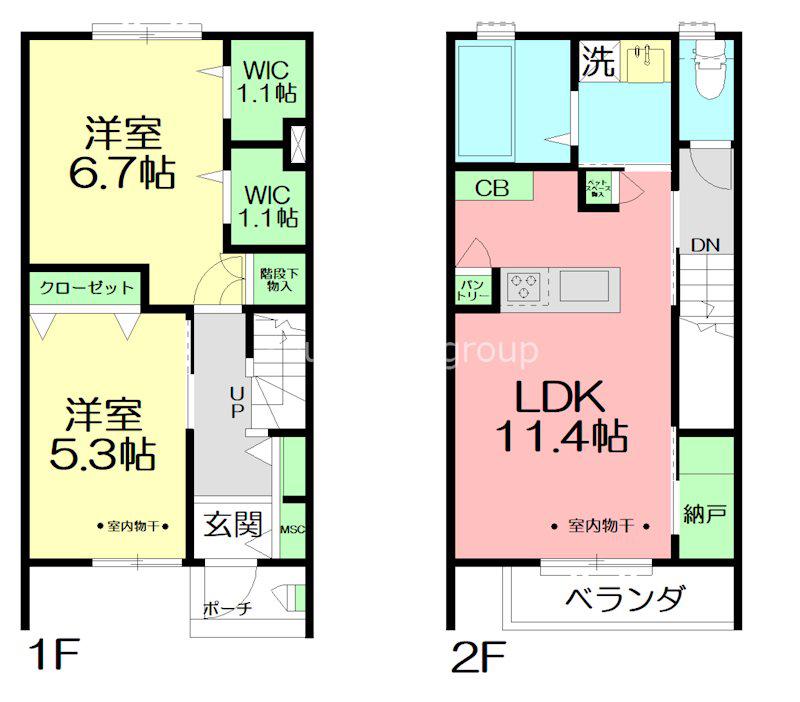 Fメゾン ANNEX(2LDK/1階)の間取り写真