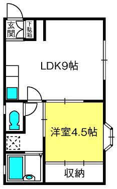 シランス(1LDK/1階)の間取り写真