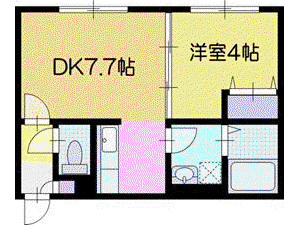 ストリート12(1DK/2階)の間取り写真