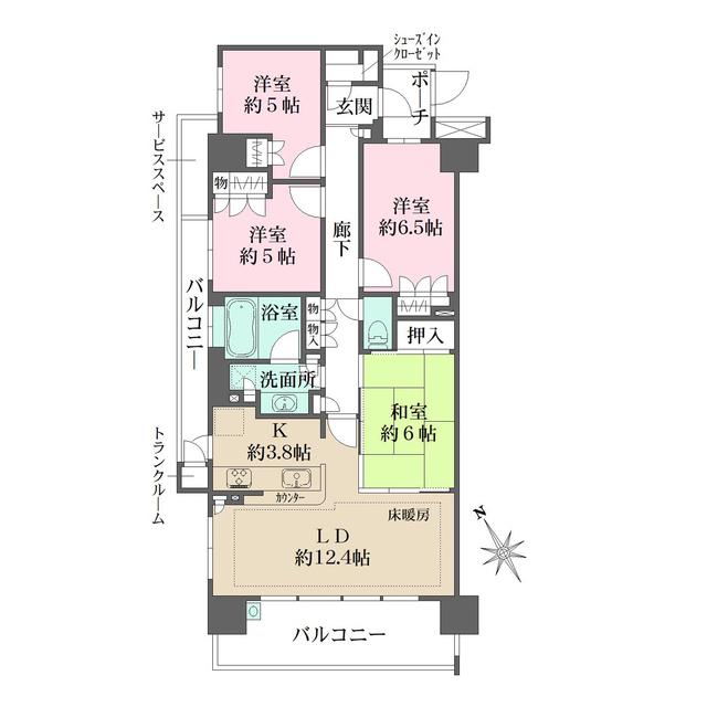 フェアテラス下総中山(4LDK/3階)の間取り写真