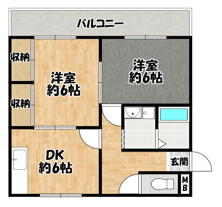メゾンラフォーレ(2DK/1階)の間取り写真