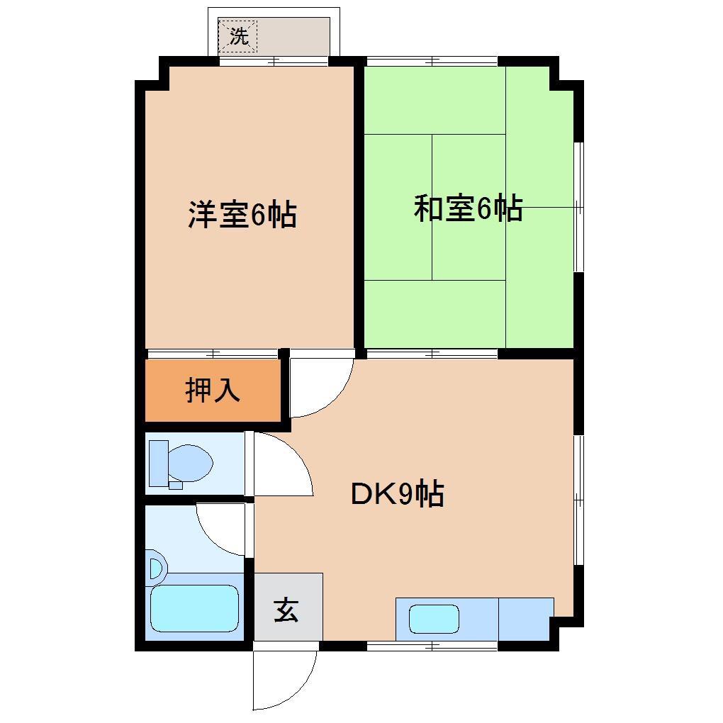 アパルトマンIMAZU(2DK/3階)の間取り写真