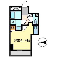 スクエア・アパートメント(ワンルーム/9階)の間取り写真