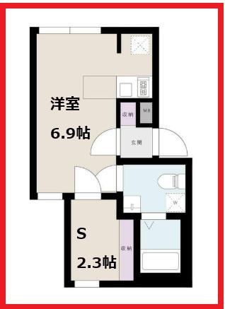 ヴァンベール東日暮里(ワンルーム/1階)の間取り写真