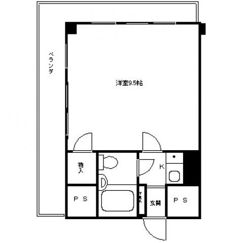 伊勢佐木町セントラルヒルズ(1K/3階)の間取り写真
