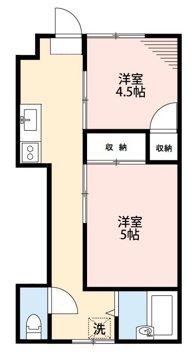 ブルーウッド草加(2DK/1階)の間取り写真