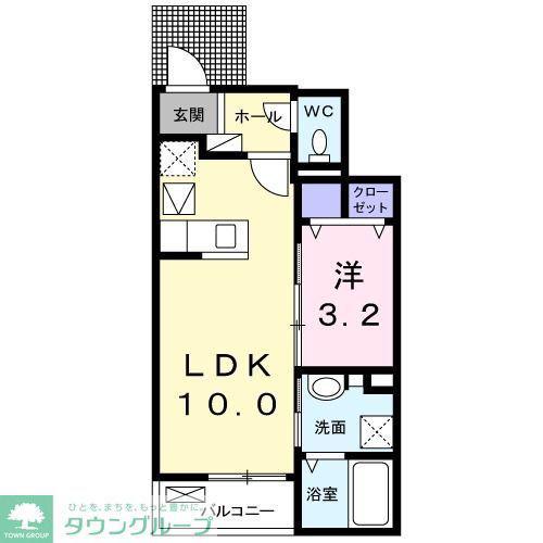 リバティハイツB(1LDK/1階)の間取り写真