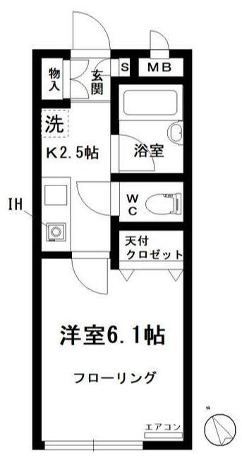 ブリーズパレス(1K/1階)の間取り写真