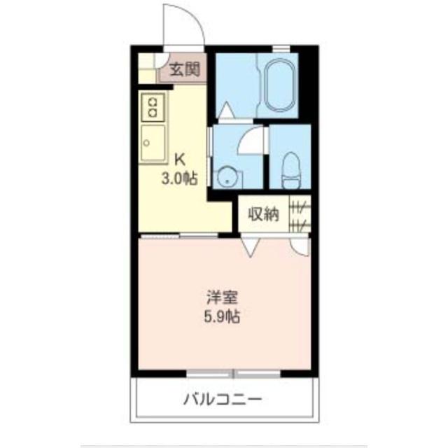 ジュネスⅡ(1K/1階)の間取り写真