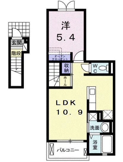 木村ロイヤルマンションVI(1LDK/2階)の間取り写真