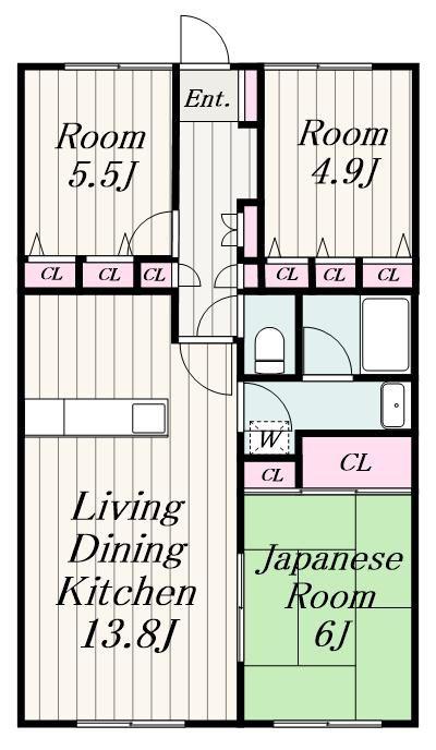 エスポワール藤が丘(3LDK/2階)の間取り写真