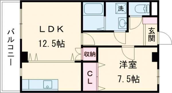 アバンギャルド愛ランド(1LDK/4階)の間取り写真