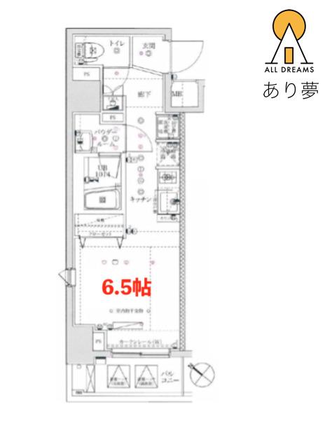 イアース横濱関内(ワンルーム/6階)の間取り写真