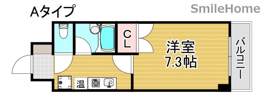 アルファ帝塚山(1K/2階)の間取り写真