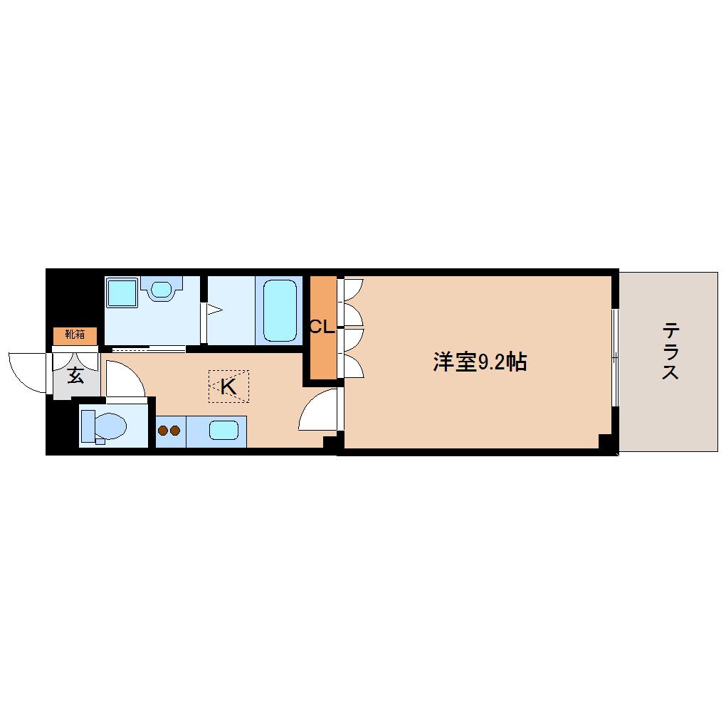 クレドール2番館(1K/1階)の間取り写真