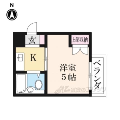 ハイツみやび(1K/4階)の間取り写真