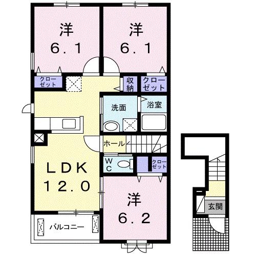 GARULA(3LDK/2階)の間取り写真