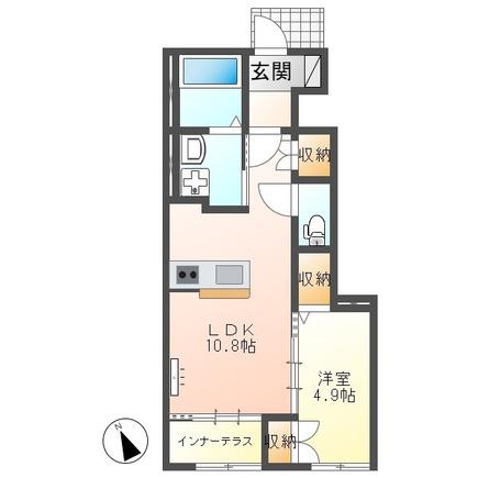 ラ グラシーヌA棟(1LDK/1階)の間取り写真