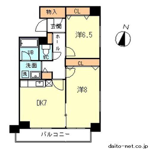 ペルテ代田橋(2DK/4階)の間取り写真