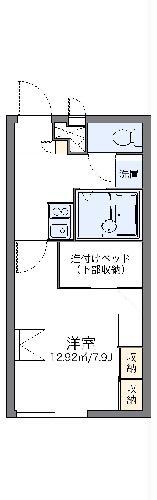 レオパレスオーキッド2(1K/1階)の間取り写真