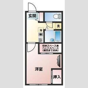 スカイゲート間門(1K/1階)の間取り写真