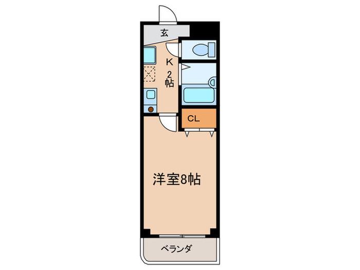 グラシアスハラ(1K/2階)の間取り写真