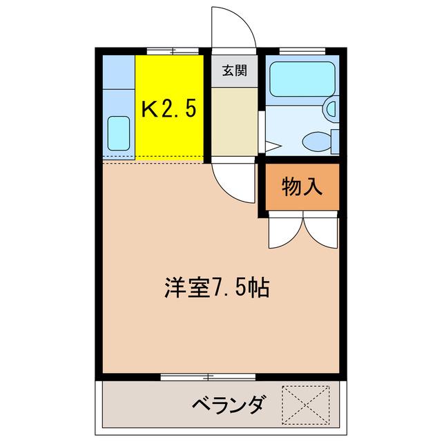 アメニティハイツ91(1K/1階)の間取り写真