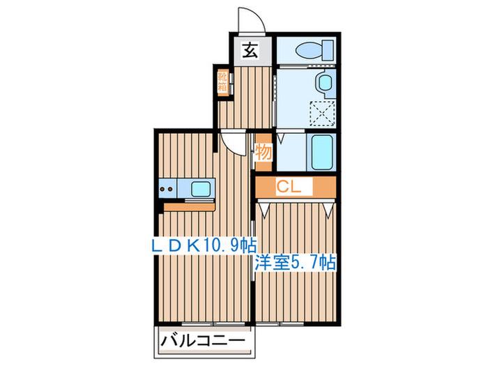 コンフォールS(1LDK/1階)の間取り写真