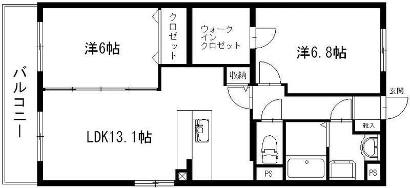 グランストーク中野町(2LDK/3階)の間取り写真