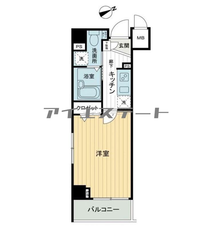 フェニックス日本橋兜町参番館(1K/4階)の間取り写真