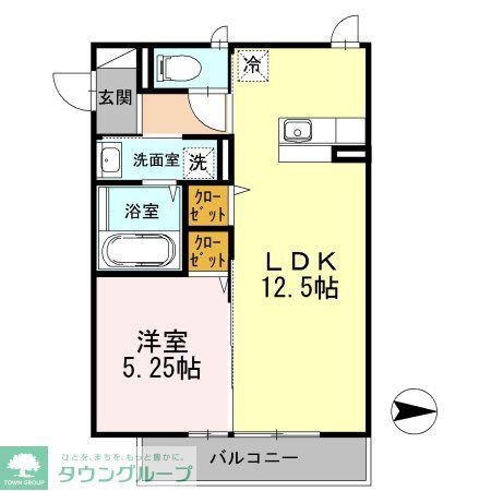 ラウレア(1LDK/2階)の間取り写真