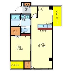 サンハイツ(1LDK/4階)の間取り写真