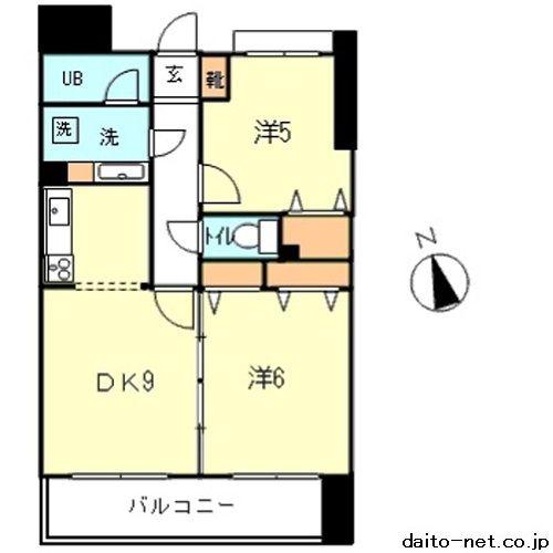 マイシティ・ビックバード(2DK/2階)の間取り写真