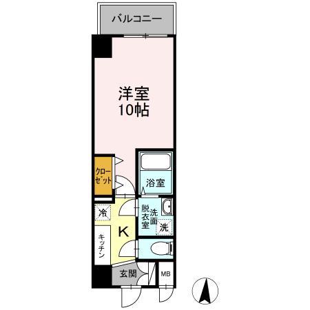 GLANPIA グランピア(1K/5階)の間取り写真