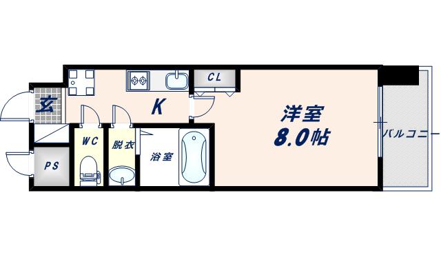 MV.IMP大阪鶴橋(1K/9階)の間取り写真
