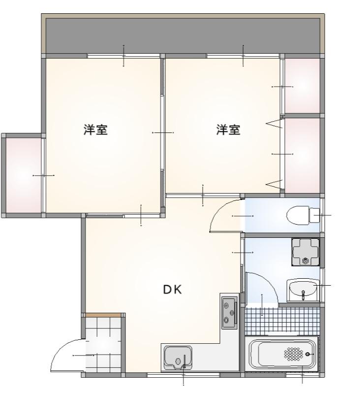 和泉・ビル(2DK/2階)の間取り写真