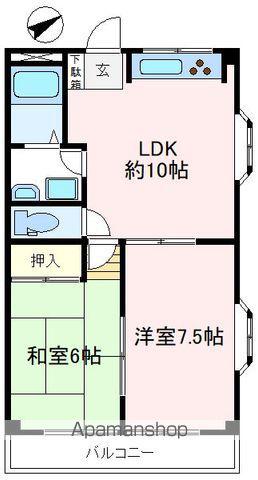 グリーンモア(2LDK/3階)の間取り写真