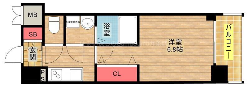 レジュールアッシュ九条(1K/3階)の間取り写真
