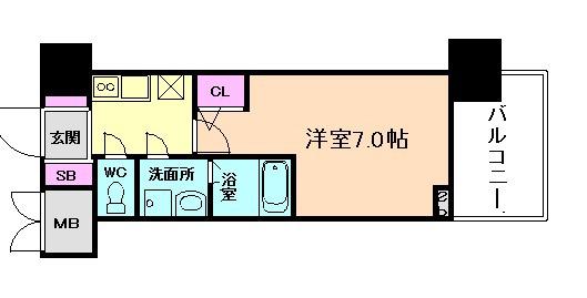 スプランディッドII(1K/11階)の間取り写真
