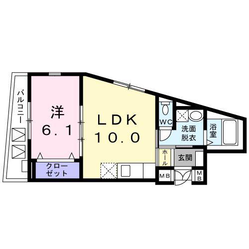 プリムローズ西早稲田(1LDK/4階)の間取り写真