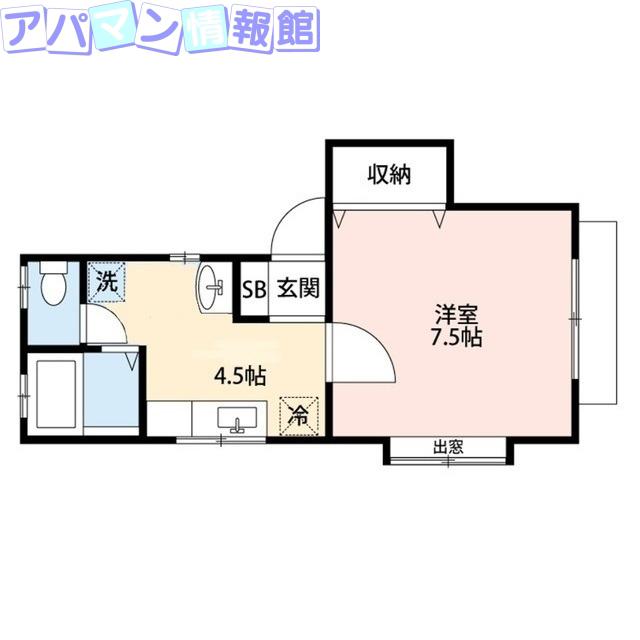 メゾン高志(1K/2階)の間取り写真