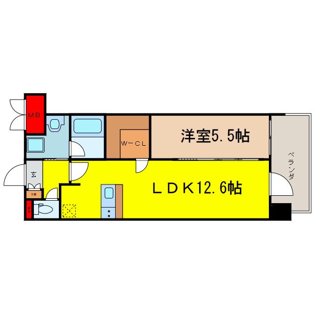 プレサンス心斎橋二スト(1LDK/7階)の間取り写真