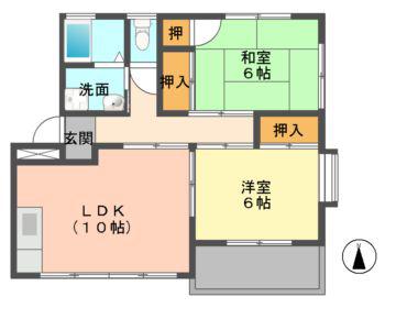 エトワール千田(2LDK/2階)の間取り写真