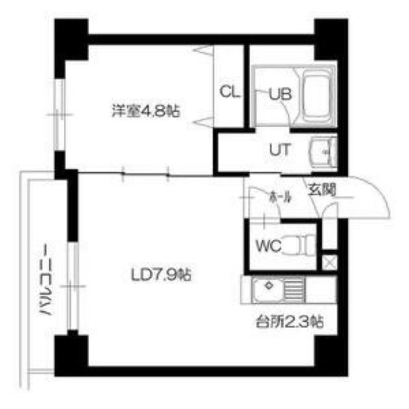 SーFORT札幌北5条(1LDK/8階)の間取り写真